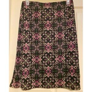 Vtg 90s Y2K My Michelle Skirt Black Floral Paisley Whimsigoth Fairy Grunge USA L